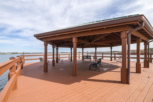 3136 Langdon Ln, Winter Haven, FL 33884 - dock area with a water view and a gazebo