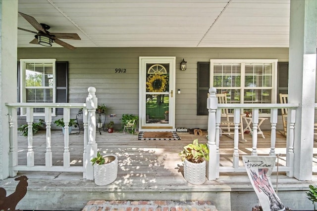 9912 Pine Leaf Ln, Dade City, FL 33525 - property entrance featuring covered porch and ceiling fan