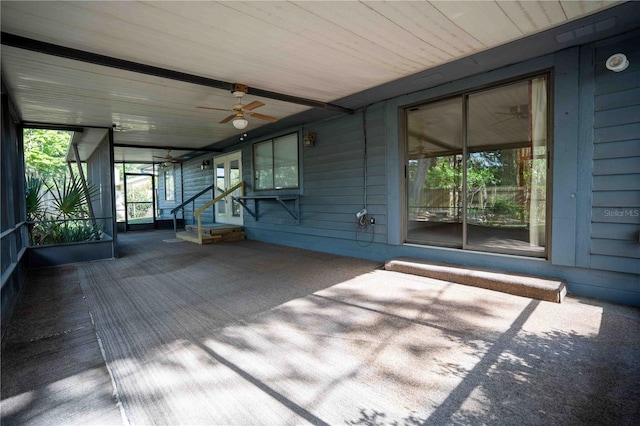 1920 Indian Trails Ct, Lakeland, FL 33813 - unfurnished sunroom with a ceiling fan