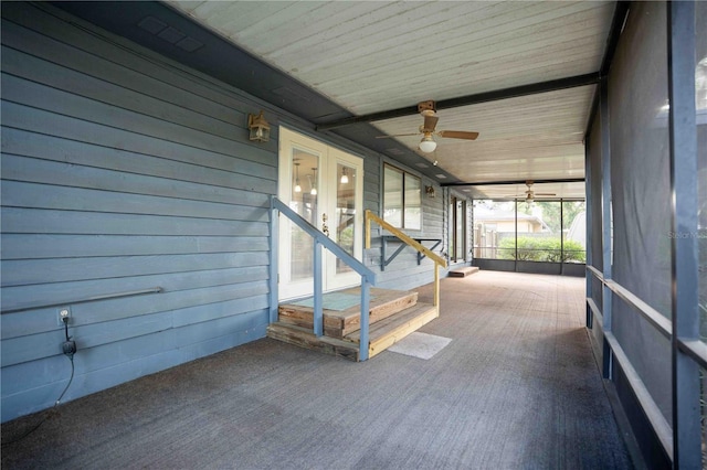1920 Indian Trails Ct, Lakeland, FL 33813 - unfurnished sunroom featuring ceiling fan