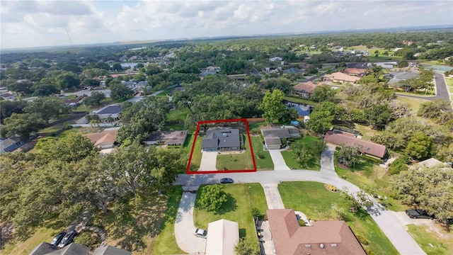 1920 Indian Trails Ct, Lakeland, FL 33813 - aerial perspective of suburban area featuring property parcel outlined