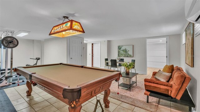 323 E Belvedere St, Lakeland, FL 33803 - game room with light tile patterned floors, an AC wall unit, and billiards