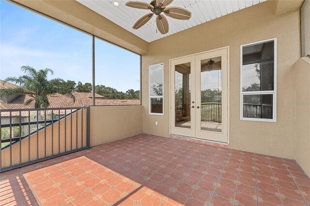 6542 Eagle Ridge Way, Lakeland, FL 33813 - unfurnished sunroom featuring french doors
