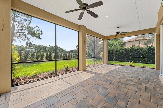 6542 Eagle Ridge Way, Lakeland, FL 33813 - unfurnished sunroom featuring a ceiling fan