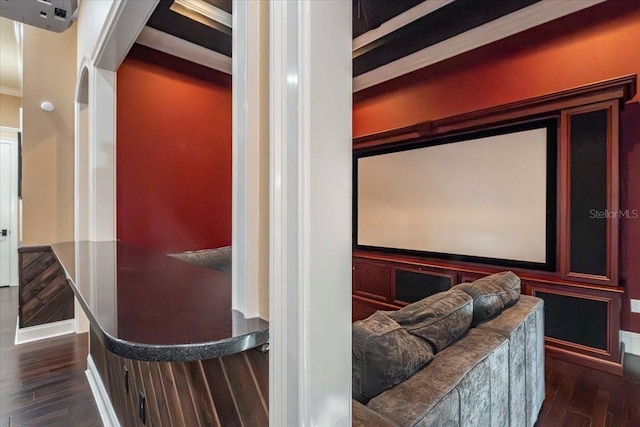 6357 Ashley Dr, Lakeland, FL 33813 - home theater with dark wood-style floors