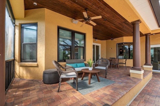 6357 Ashley Dr, Lakeland, FL 33813 - view of patio / terrace featuring ceiling fan and outdoor lounge area