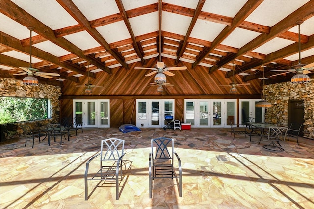 5425 Lewellyn Rd, Lakeland, FL 33810 - view of patio / terrace featuring french doors and a ceiling fan
