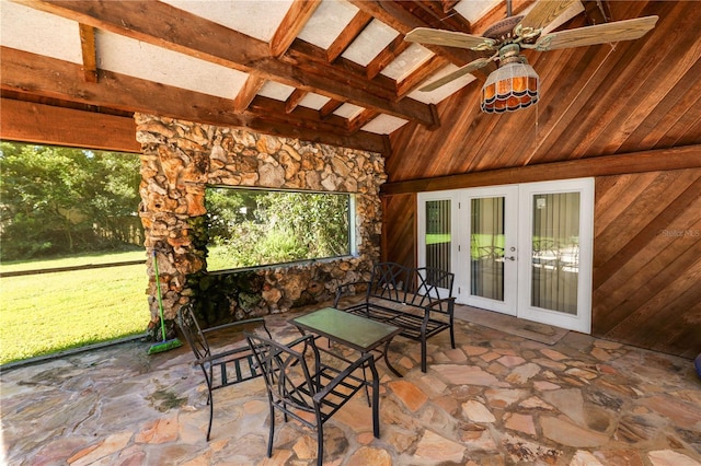 5425 Lewellyn Rd, Lakeland, FL 33810 - sunroom featuring french doors and lofted ceiling