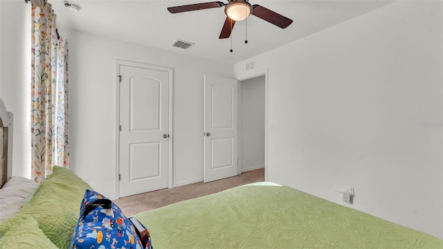 2293 Caspian Dr, Lakeland, FL 33805 - carpeted bedroom featuring a ceiling fan