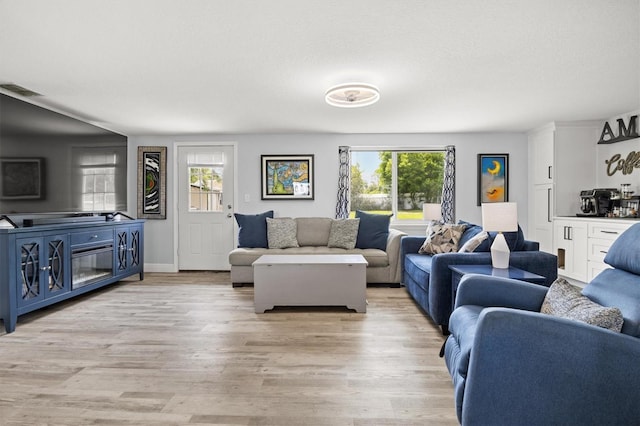 3810 Harrelson Rd, Lakeland, FL 33810 - living room with healthy amount of natural light, light wood-style floors, and a textured ceiling