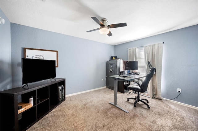 3883 Sandhill Crane Dr, Lakeland, FL 33811 - carpeted office with a ceiling fan and baseboards