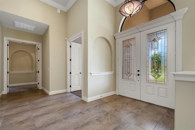 6527 Eagle Ridge Way, Lakeland, FL 33813 - foyer entrance featuring baseboards and french doors