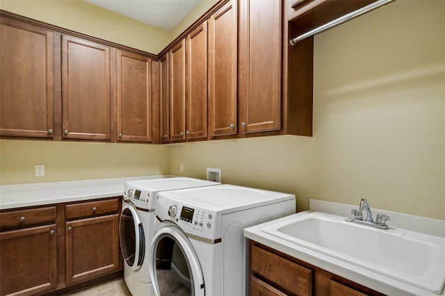 6527 Eagle Ridge Way, Lakeland, FL 33813 - laundry room with cabinet space and washer and clothes dryer