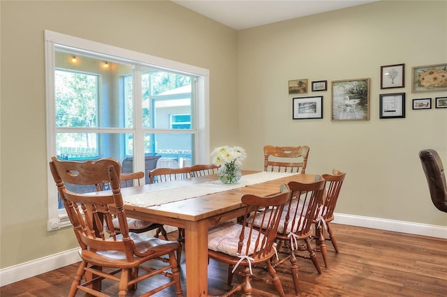 1233 Emerald Hill Way, Valrico, FL 33594 - dining area with baseboards and wood finished floors