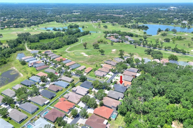 1233 Emerald Hill Way, Valrico, FL 33594 - aerial view of property's location with a nearby body of water, a golf course, and nearby suburban area