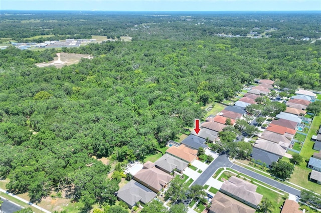 1233 Emerald Hill Way, Valrico, FL 33594 - aerial view of property and surrounding area featuring a forest and nearby suburban area