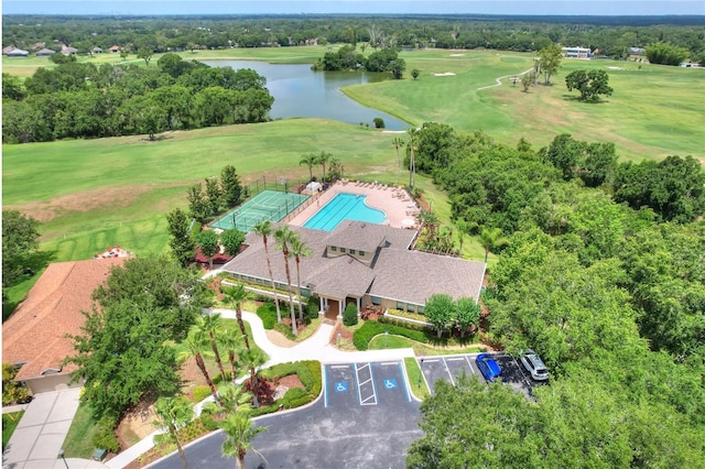 1233 Emerald Hill Way, Valrico, FL 33594 - bird's eye view of a large body of water, a golf club, and a pool area
