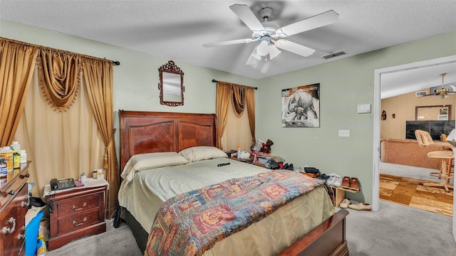 7311 Briarbay Loop, Lakeland, FL 33810 - bedroom with carpet floors, a textured ceiling, and ceiling fan