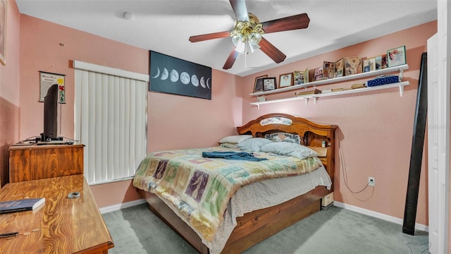 7311 Briarbay Loop, Lakeland, FL 33810 - bedroom with carpet floors, a ceiling fan, and baseboards