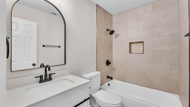 3829 Abbott Ln, Lakeland, FL 33810 - bathroom with toilet, vanity, and shower / washtub combination