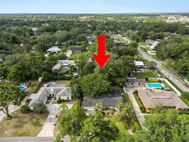 509 Rob Roy St, Lakeland, FL 33813 - aerial perspective of suburban area with a pool area