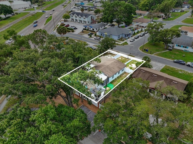 1648 Skinner St, Lakeland, FL 33801 - aerial perspective of suburban area featuring property parcel outlined