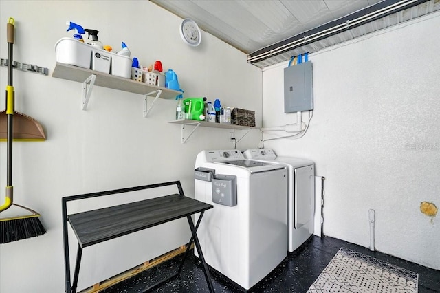 1648 Skinner St, Lakeland, FL 33801 - washroom featuring electric panel and separate washer and dryer