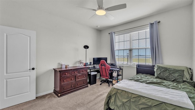 1146 Enclave Ct, Auburndale, FL 33823 - bedroom with carpet flooring, a desk, baseboards, and ceiling fan