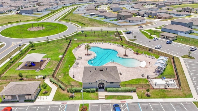2546 Red Egret Dr, Bartow, FL 33830 - aerial perspective of suburban area featuring a pool