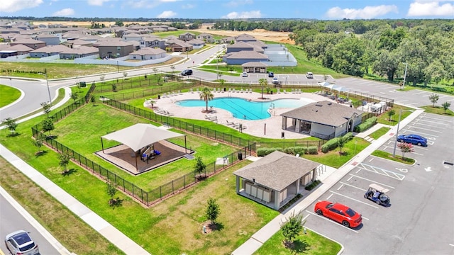 2546 Red Egret Dr, Bartow, FL 33830 - aerial perspective of suburban area featuring a pool area