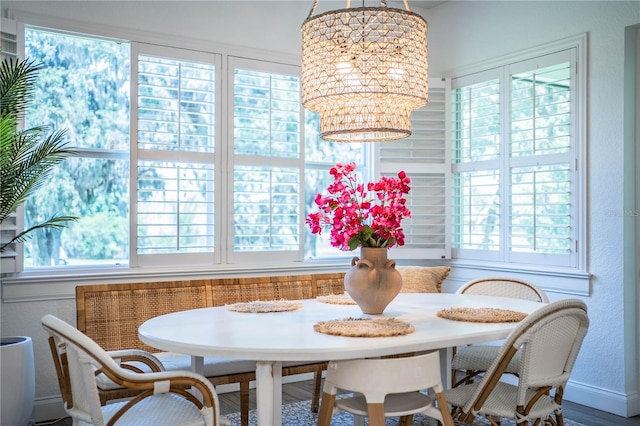 3176 Pearly Dr, Lakeland, FL 33812 - dining space featuring a chandelier and breakfast area