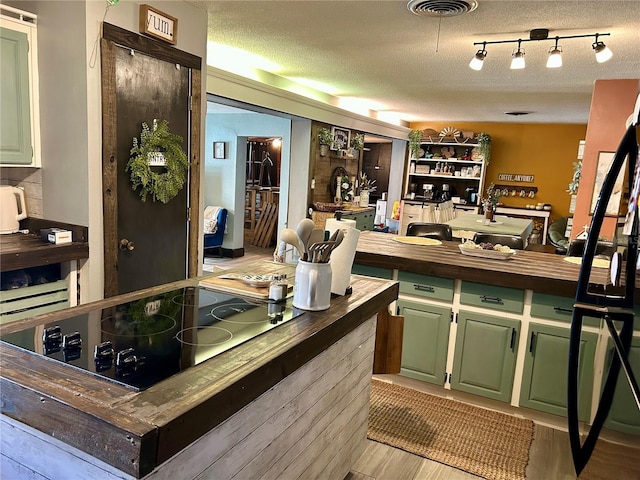 103 Inglis Way, Wauchula, FL 33873 - bar area featuring black electric stovetop, a textured ceiling, and light wood-style flooring