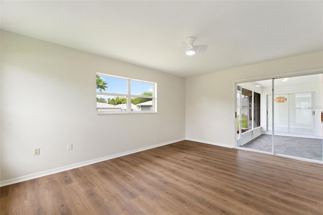 3618 Highland Fairways Blvd, Lakeland, FL 33810 - spare room featuring baseboards, ceiling fan, and wood finished floors