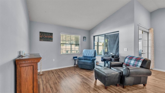 1423 Ridgegreen Loop N, Lakeland, FL 33809 - living area with vaulted ceiling, light wood finished floors, and baseboards