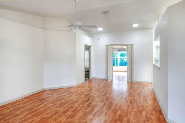 6065 Magpie Dr, Lakeland, FL 33809 - empty room featuring light wood-type flooring, ceiling fan, baseboards, and recessed lighting