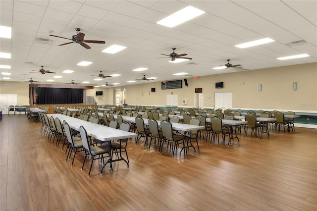 6065 Magpie Dr, Lakeland, FL 33809 - dining room with wood finished floors and ceiling fan