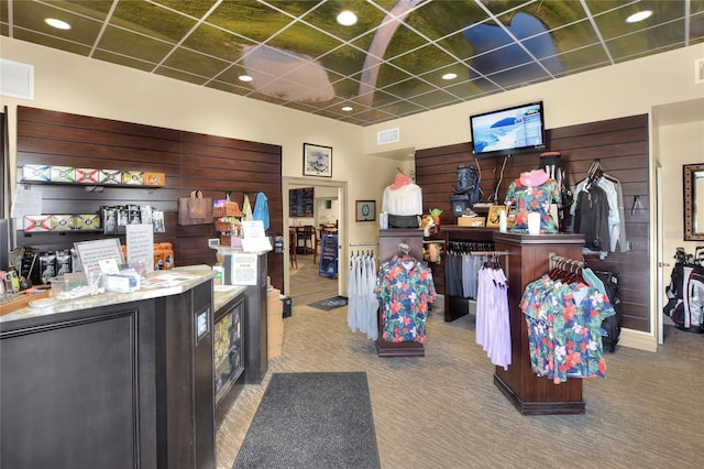 6065 Magpie Dr, Lakeland, FL 33809 - miscellaneous room with carpet flooring, a paneled ceiling, and recessed lighting