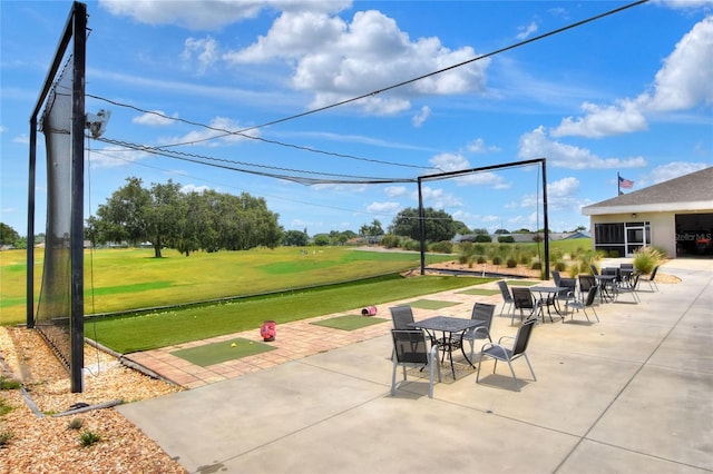 6065 Magpie Dr, Lakeland, FL 33809 - view of patio with outdoor dining space and golf course view