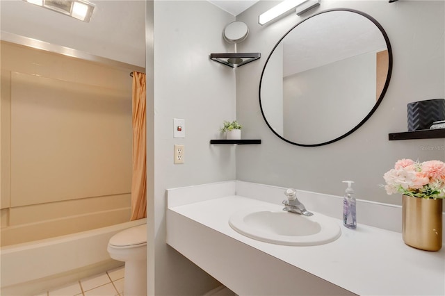 321 Birch Way Unit 321, Haines City, FL 33844 - full bath with toilet, shower / tub combo with curtain, tile patterned flooring, and vanity