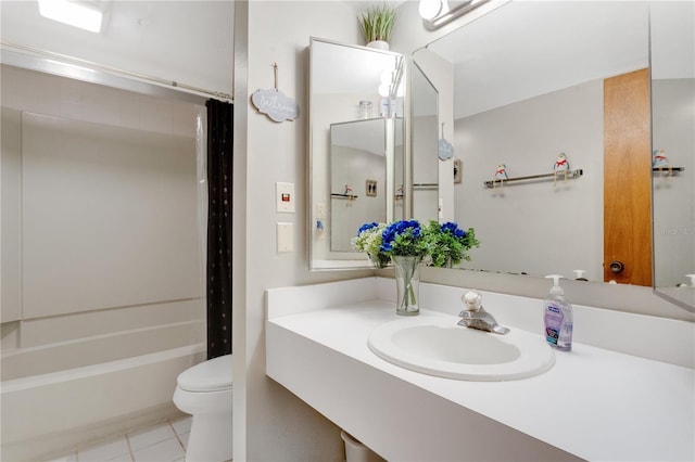 321 Birch Way Unit 321, Haines City, FL 33844 - full bath with toilet, shower / bath combo, vanity, and tile patterned flooring
