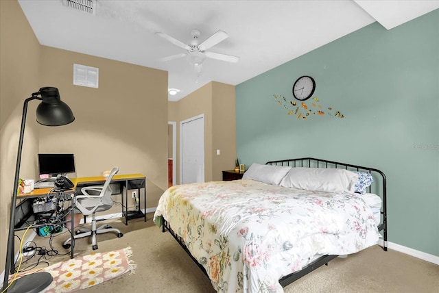 2061 Crestdale Ln Unit 60, Lake Mary, FL 32746 - carpeted bedroom featuring an office area, baseboards, and ceiling fan