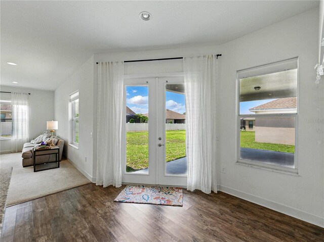 1547 Cordgrass Way, Lakeland, FL 33813 - doorway to outside with wood finished floors, baseboards, french doors, and recessed lighting