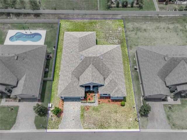 1547 Cordgrass Way, Lakeland, FL 33813 - aerial view of property and surrounding area with property boundaries highlighted