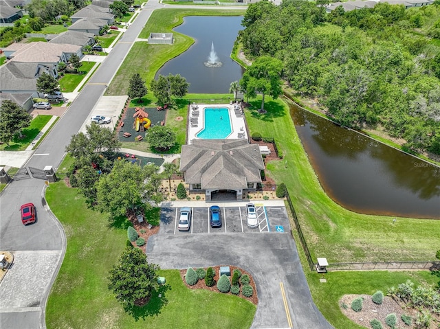 1547 Cordgrass Way, Lakeland, FL 33813 - aerial view of property's location featuring a nearby body of water and a pool