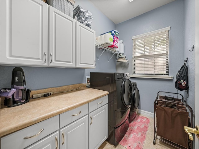 148 Melissa Trl, Auburndale, FL 33823 - laundry room featuring separate washer and dryer, cabinet space, and baseboards