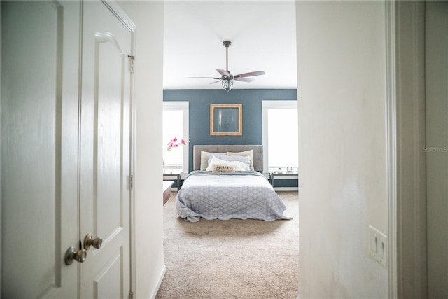 11567 Misty Isle Ln, Riverview, FL 33579 - bedroom featuring carpet, multiple windows, and ceiling fan