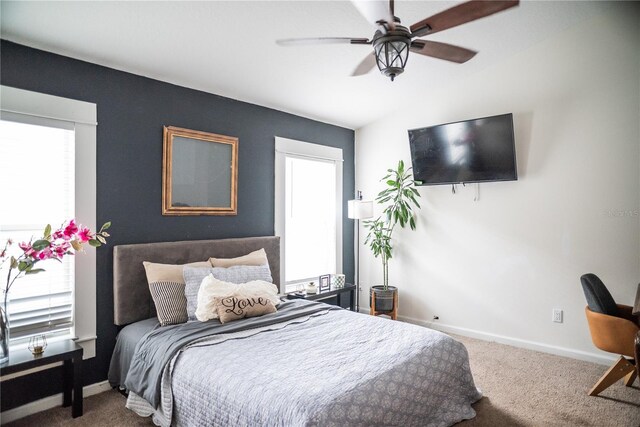 11567 Misty Isle Ln, Riverview, FL 33579 - carpeted bedroom with baseboards and ceiling fan