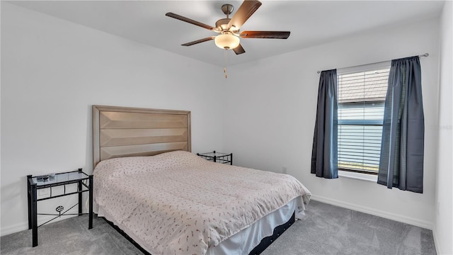 2966 Flying Blackbird Rd, Bartow, FL 33830 - bedroom featuring carpet, baseboards, and a ceiling fan