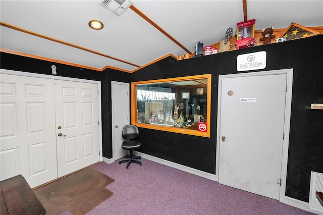 1130 Ewell Rd, Lakeland, FL 33811 - carpeted home office with lofted ceiling