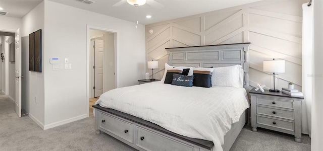 5768 Anders Way, Saint Cloud, FL 34771 - bedroom with light colored carpet, baseboards, and ceiling fan